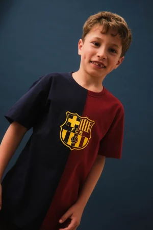 Hot Bicolor tee Barça crest - Junior Niños Camisetas Y Polos