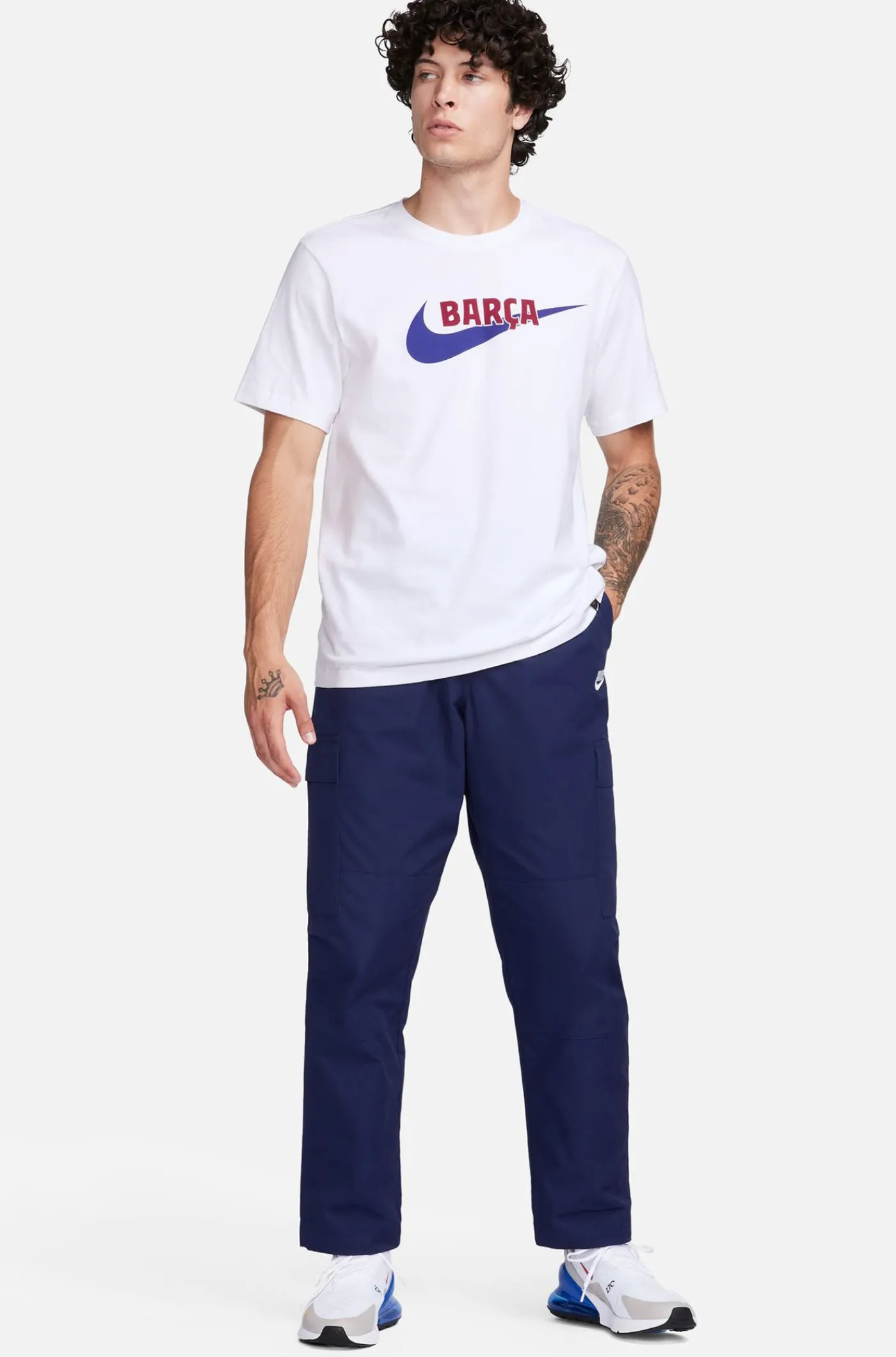 Fashion Camiseta blanca Barça Nike Hombre Camisetas Y Polos