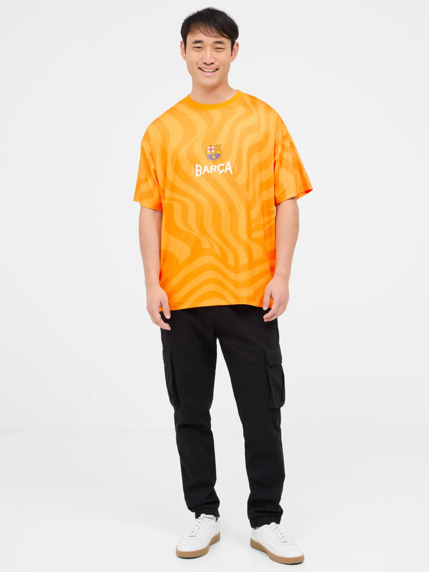 Discount Camiseta de manga corta con trama Barça Hombre Camisetas Y Polos