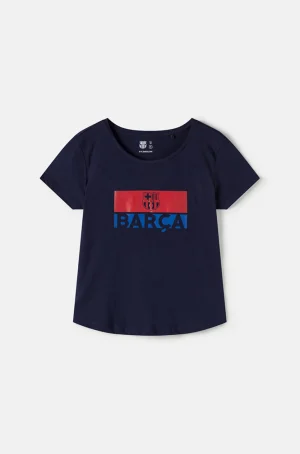 Cheap Camiseta escudo y logo - Marino Mujer Camisetas Y Polos