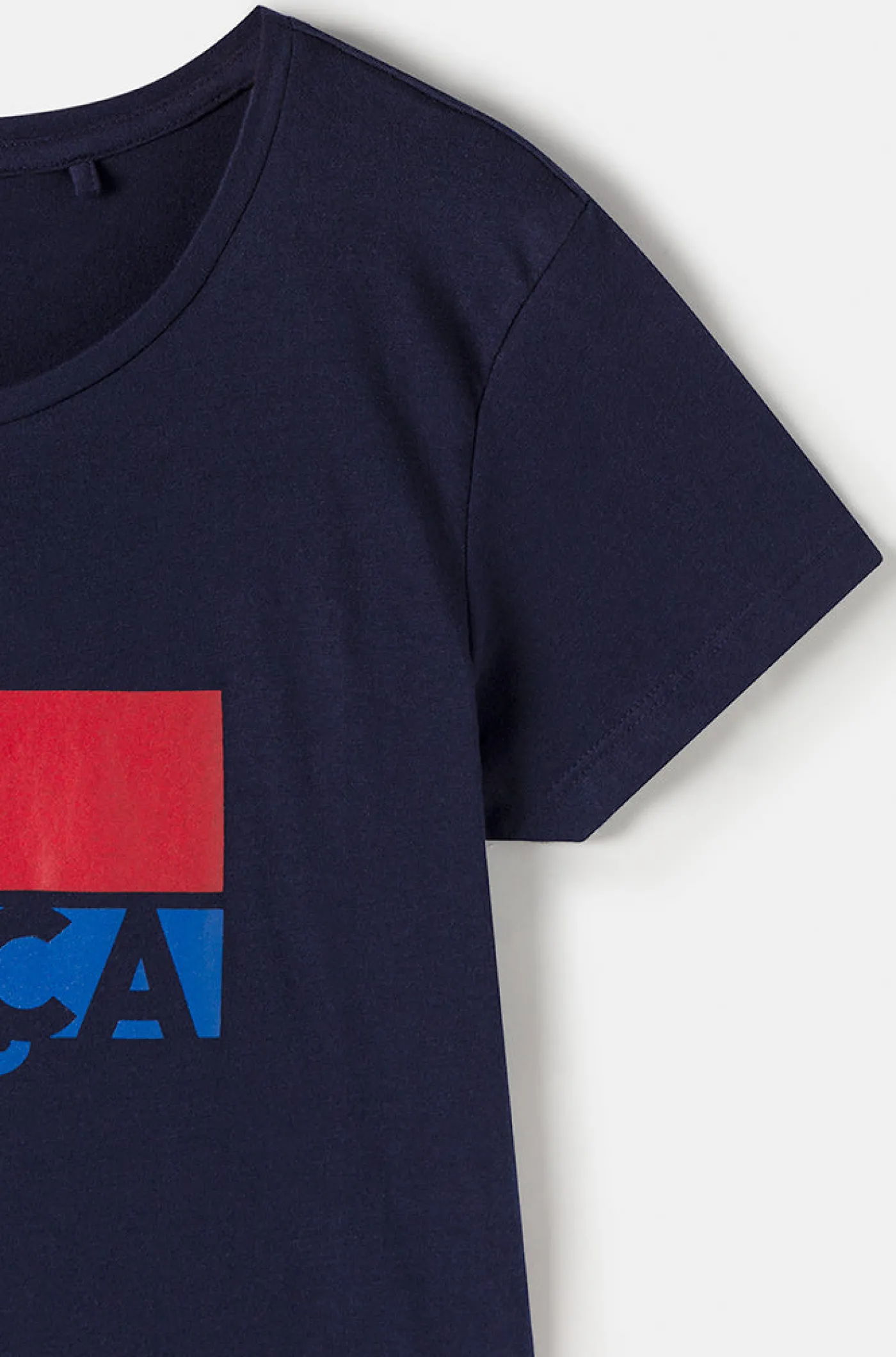 Cheap Camiseta escudo y logo - Marino Mujer Camisetas Y Polos