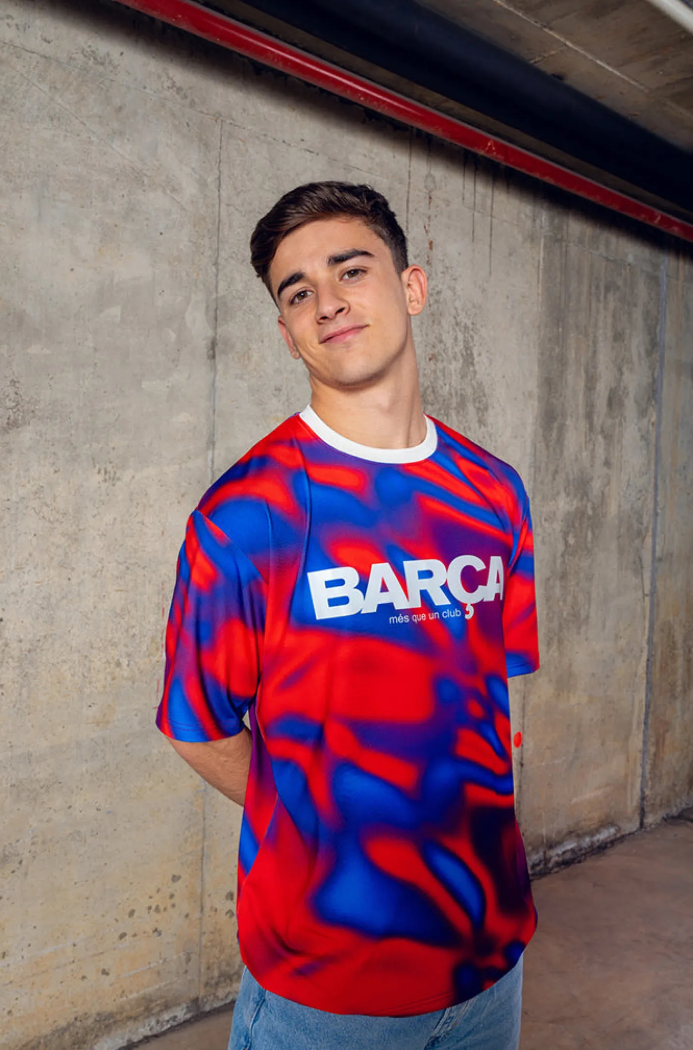 Store Camiseta estampada roja escudo Barça Hombre Camisetas Y Polos | Camisetas Y Polos