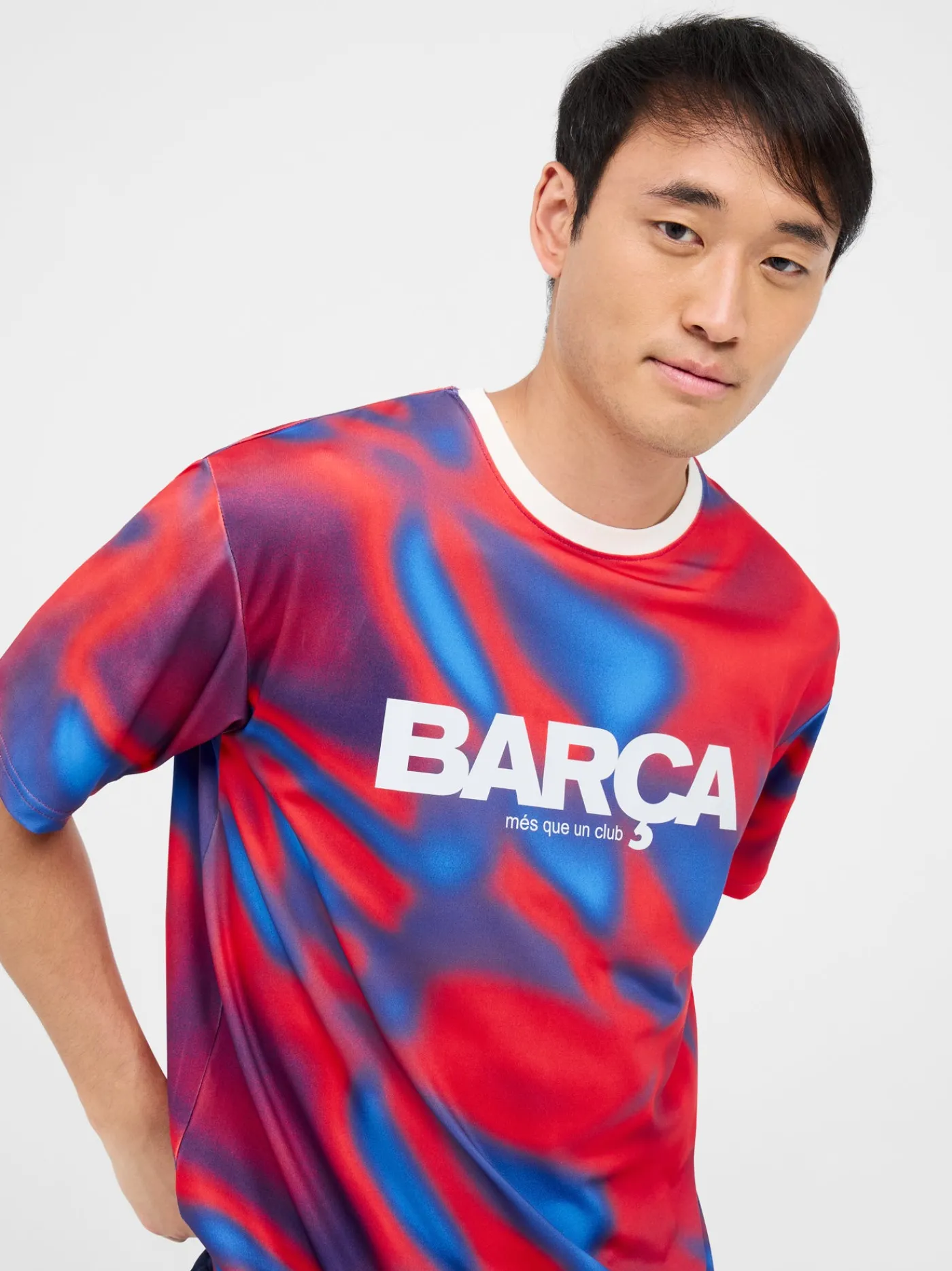 Store Camiseta estampada roja escudo Barça Hombre Camisetas Y Polos | Camisetas Y Polos