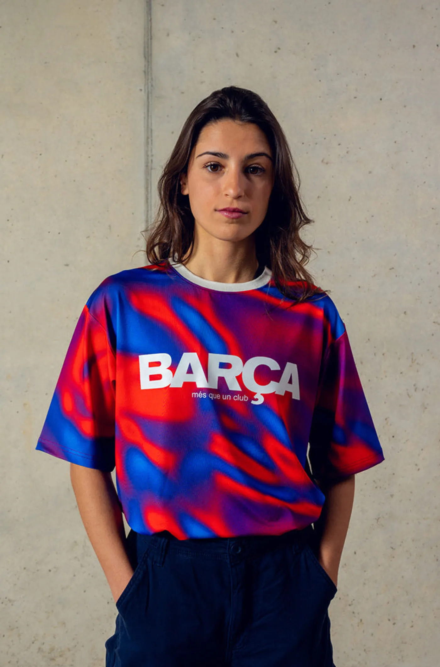 Store Camiseta estampada roja escudo Barça Hombre Camisetas Y Polos | Camisetas Y Polos