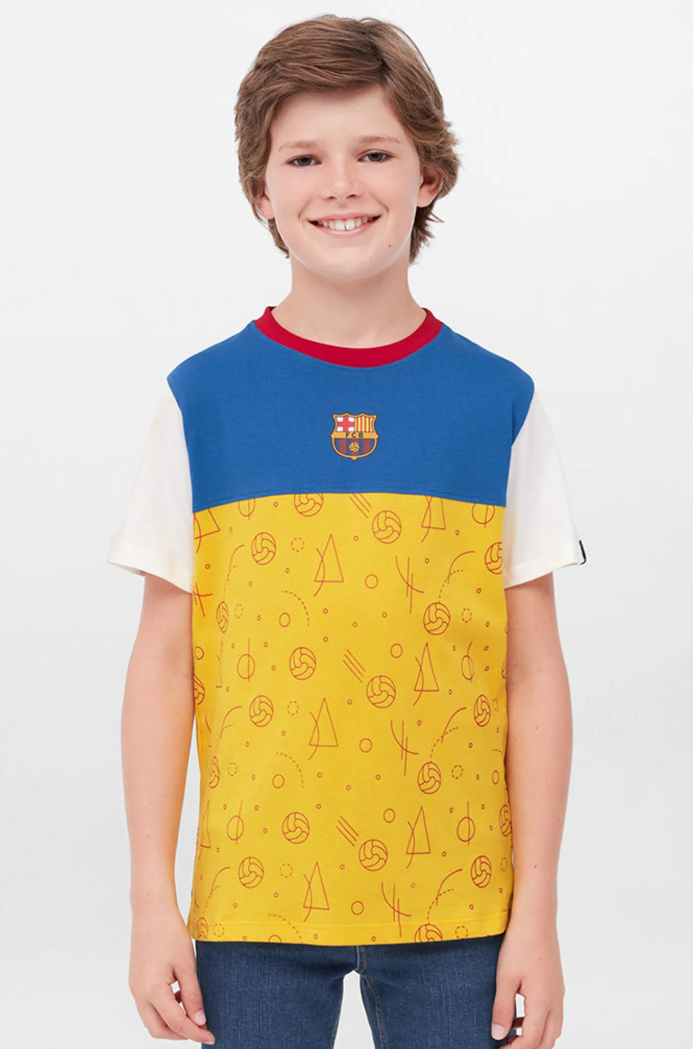 Flash Sale Camiseta figuras Barça - Júnior Niños Camisetas Y Polos