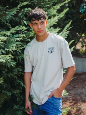 Cheap Camiseta gris escudo Barça Hombre Camisetas Y Polos