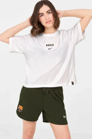 Flash Sale Camiseta manga corta blanca Barça Nike - Mujer Mujer Camisetas Y Polos