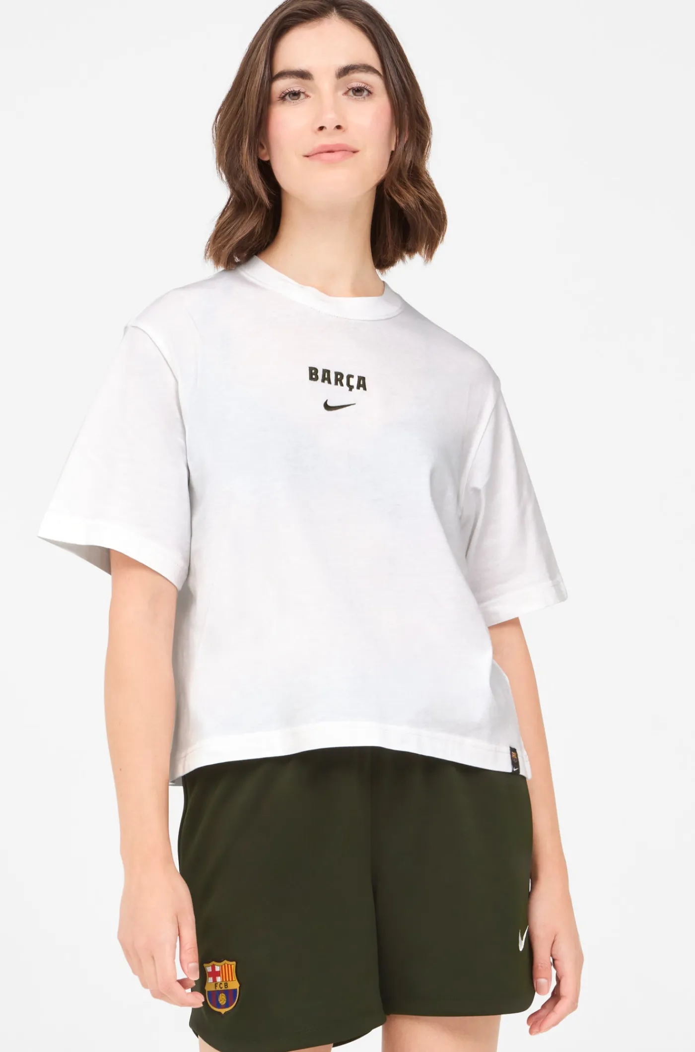 Flash Sale Camiseta manga corta blanca Barça Nike - Mujer Mujer Camisetas Y Polos