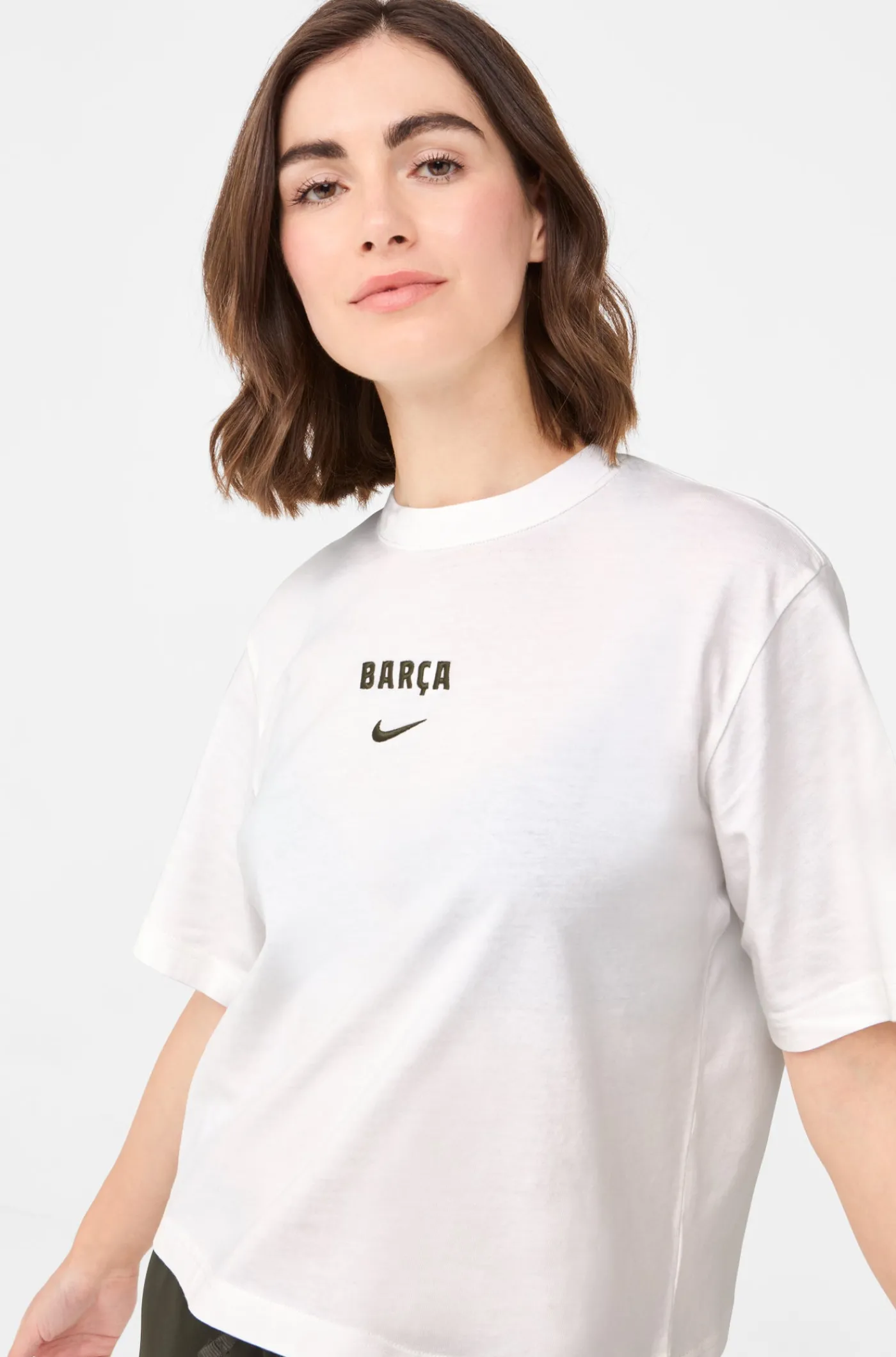 Flash Sale Camiseta manga corta blanca Barça Nike - Mujer Mujer Camisetas Y Polos