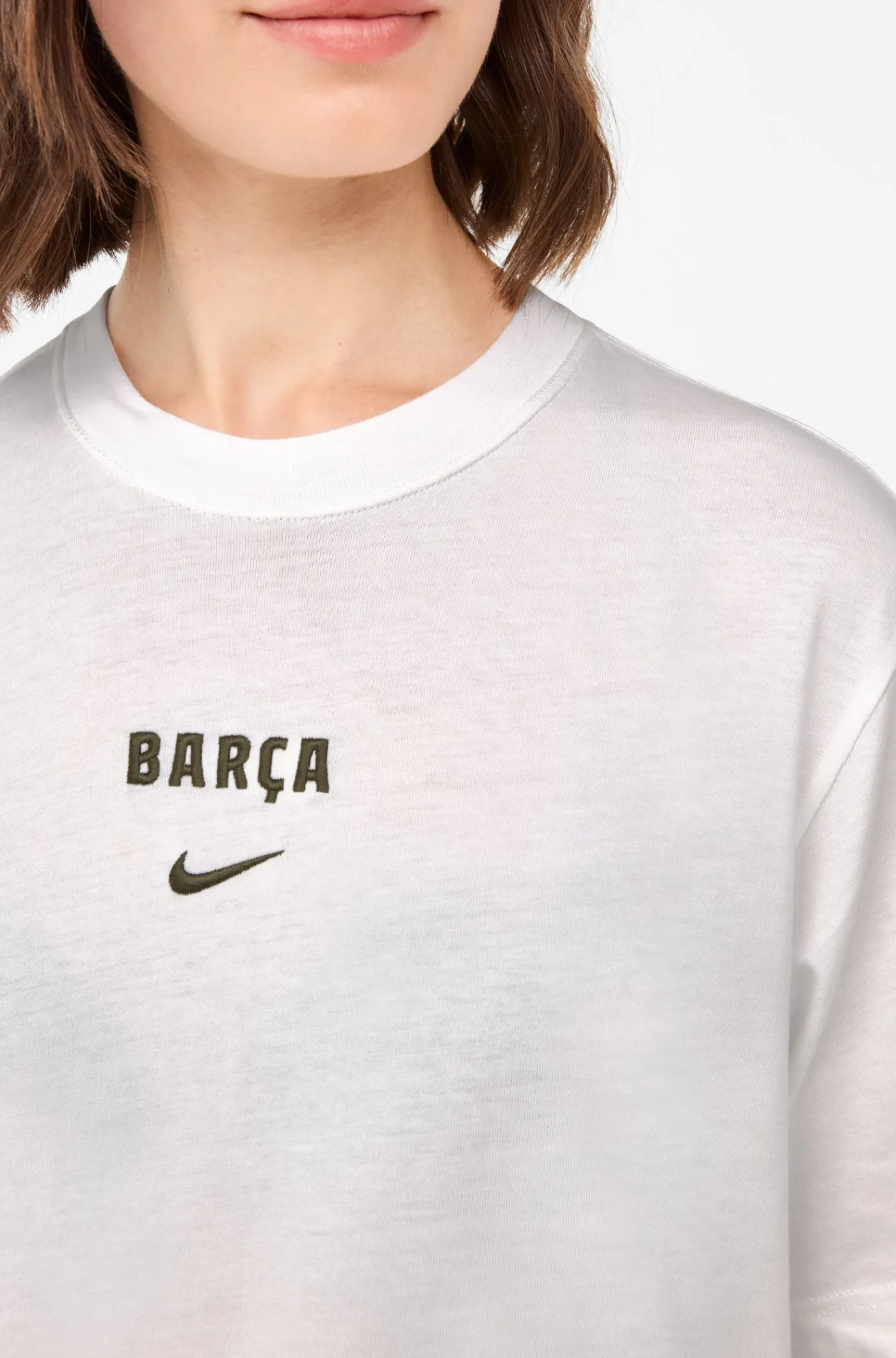 Flash Sale Camiseta manga corta blanca Barça Nike - Mujer Mujer Camisetas Y Polos