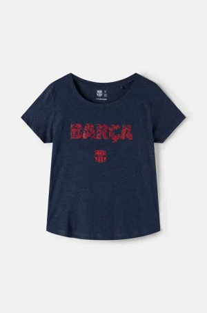 Cheap Camiseta "Més que un club" - Azul denim Mujer Camisetas Y Polos