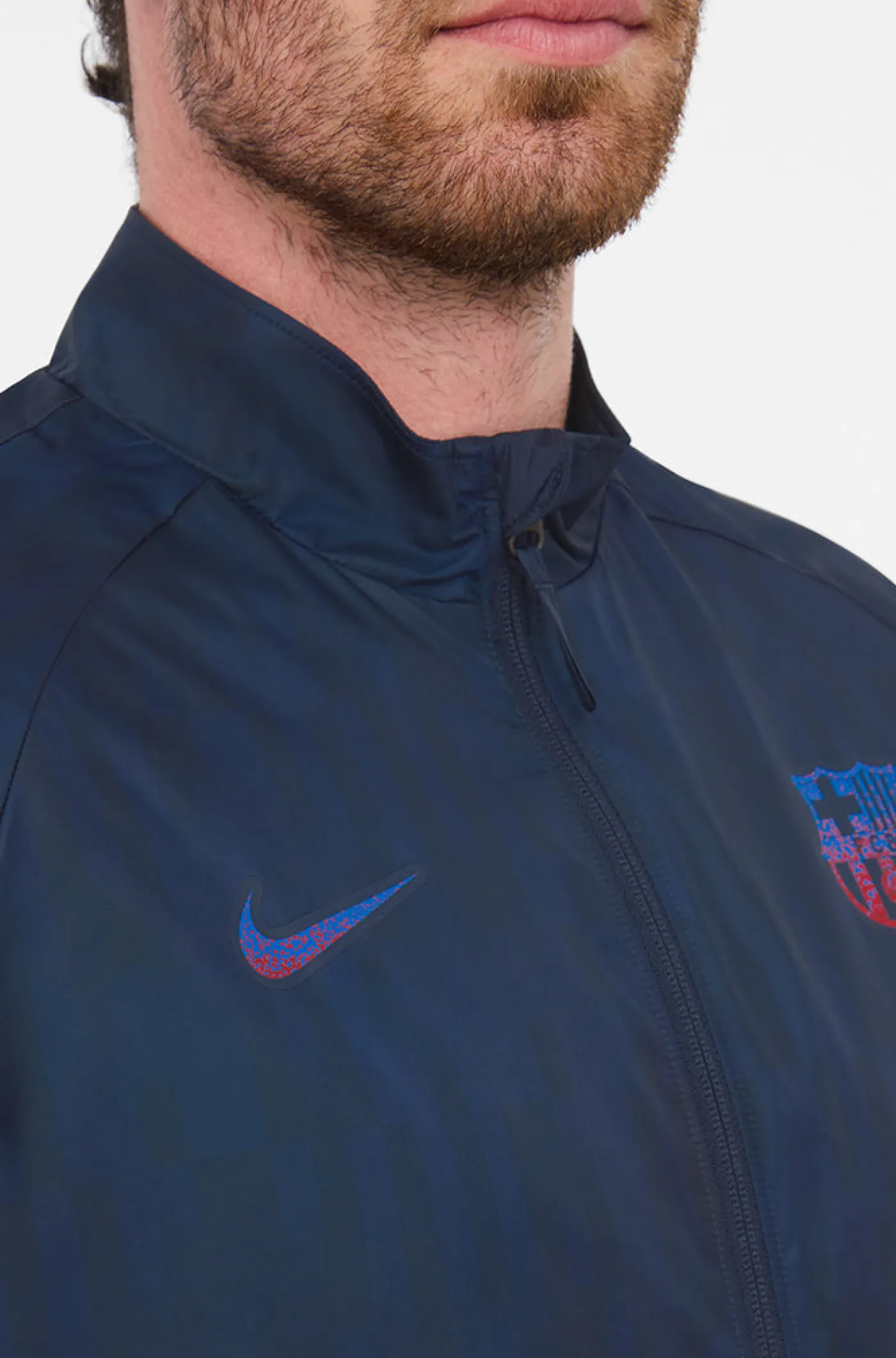 Outlet Chaquesta estampada Barça Nike Hombre Abrigos Y Chaquetas