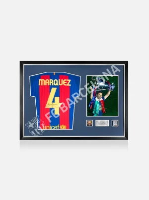 Fashion MARQUEZ | Camiseta oficial del firmada y enmarcada por Rafael Márquez Memorabilia Firmado