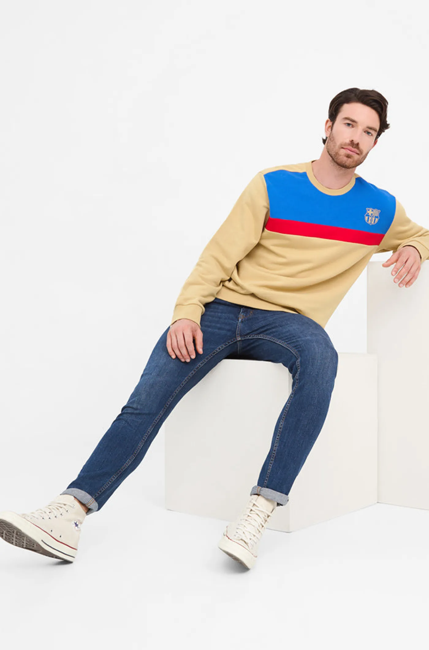 Best Sale Sudadera Color Block Barça Hombre Sudaderas