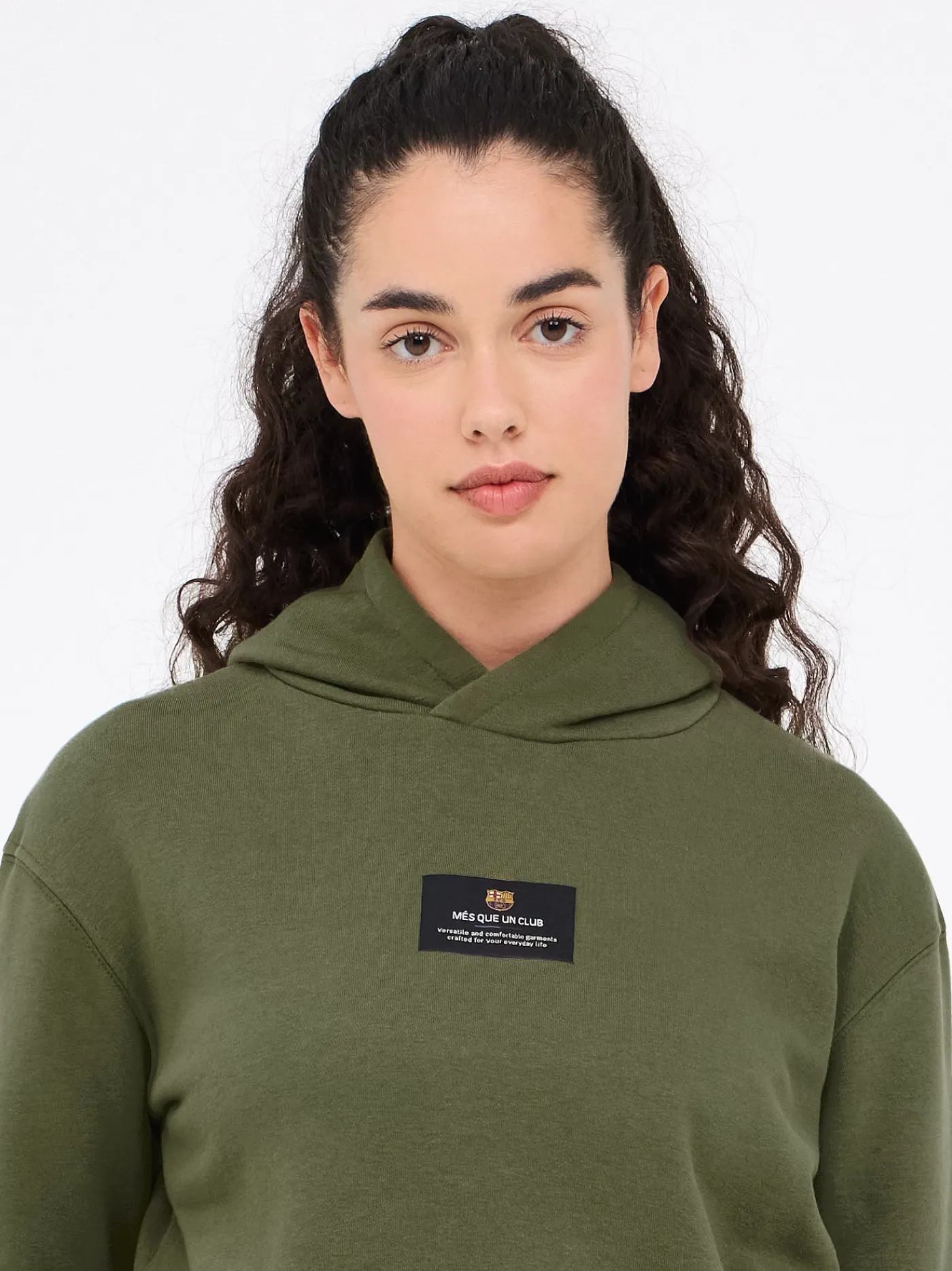 Sale Sudadera con capucha caqui Barça - Mujer Mujer Sudaderas Y Jerséis | Chándals