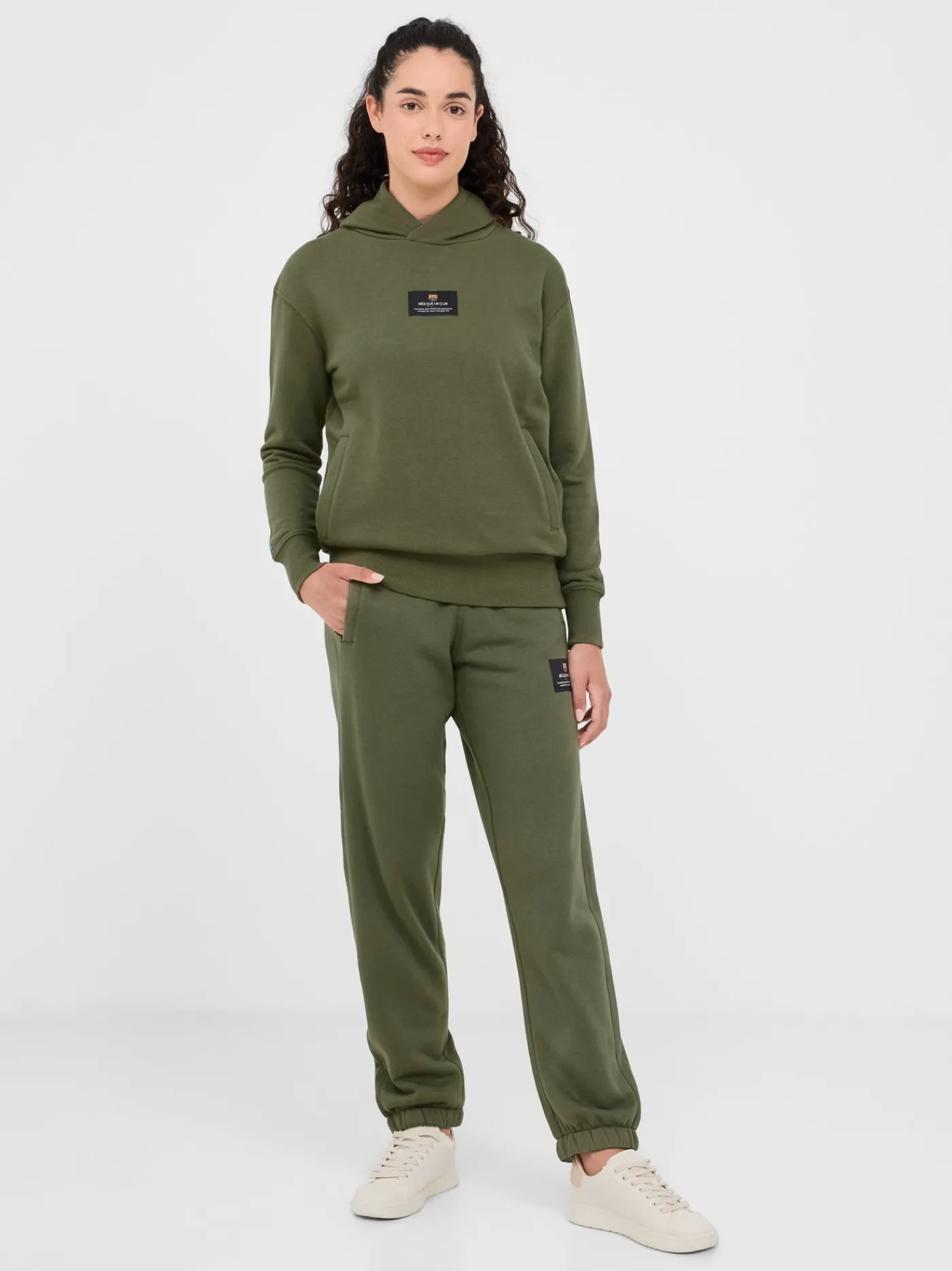 Sale Sudadera con capucha caqui Barça - Mujer Mujer Sudaderas Y Jerséis | Chándals