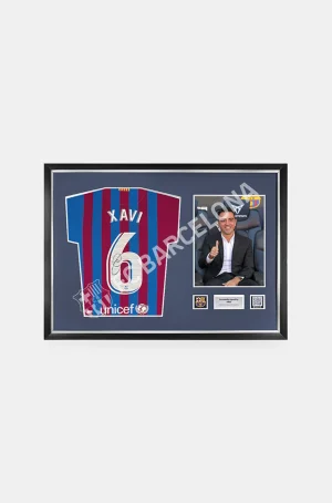 Best XAVI | Camiseta oficial de la 1ª equipación del de la temporada 21/22 firmada por Xavi Hernandez Memorabilia Firmado